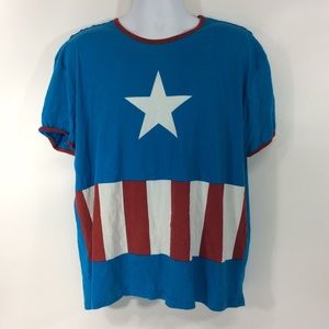 Underoos XXL Captain America Ringer T-Shirt Marvel Blue